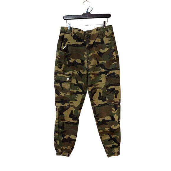 Nasty Gal Pants - Nasty Gal Camo Cargo Jogger Pants Streetwear Military Style